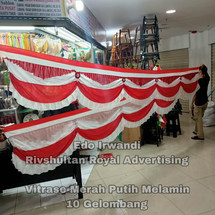 Gambar Vitrase Bendera Background Merah Putih Ukuran 8 Meter 10 Gelombang - MPR dari Rivshultan Royal Advertising undefined Tokopedia