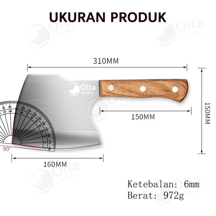 Gambar Kapak Pisau Daging  Pisau Dapur Kapak Potong Tulang Professional Golok - No.1 dari PANDDDU undefined Tokopedia
