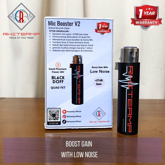 Gambar Rhiteamp Mic Booster V2 Real Fethead copy Inline preamp mic dynamic pengganti cloudlifter cl1 dan fethead Extra Gain +27dB Low Noise Garansi 1 Tahun - Black Doff dari Rhiteamp Official Store undefined Tokopedia