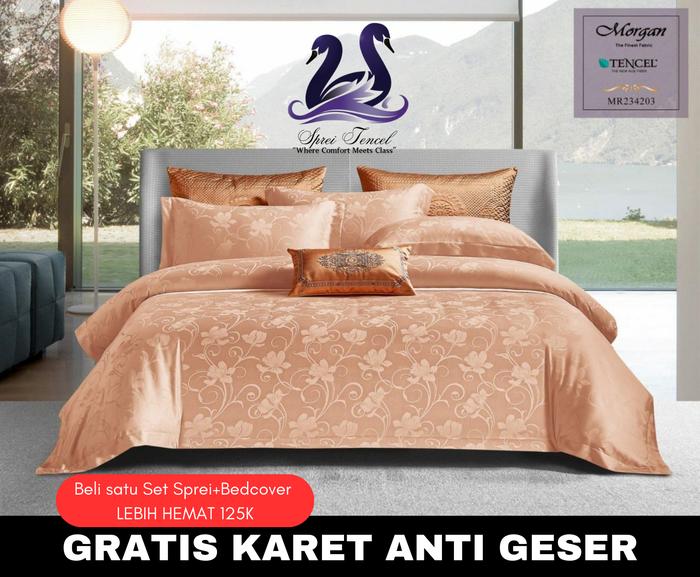 Gambar Sprei Tencel Jacquard Sutra Organik 200x200 180x200 160x200 120x200 100x200 90x200 Kode DB 069 - Sprei+Bedcover, 200x200x45 dari Sprei Tencel undefined Tokopedia