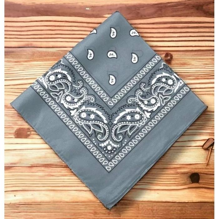 Gambar Bandana Masker Slayer Multifungsi Syal Sapu Tangan Motif Batik paisley - Abu-abu dari M socks undefined Tokopedia