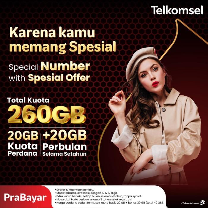 Gambar Kartu Perdana Telkomsel Nomor Cantik 10 Digit Kartu Kuota Tahunan 260gb Kartu Internet Platinum A Nomor Spesial masa berlaku panjang - 2028, 0822 842 234 dari ST-Toms.co undefined Tokopedia