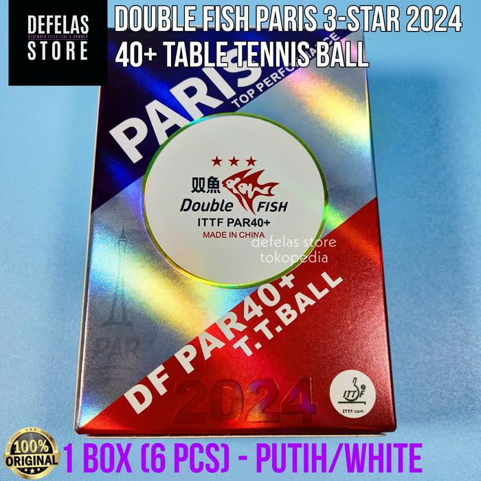 Gambar Double Fish Paris 3-Star 2024 Olympic DF PAR40+ ITTF Table Tennis Ball - 6 PCS - PUTIH dari Defelas Store undefined Tokopedia