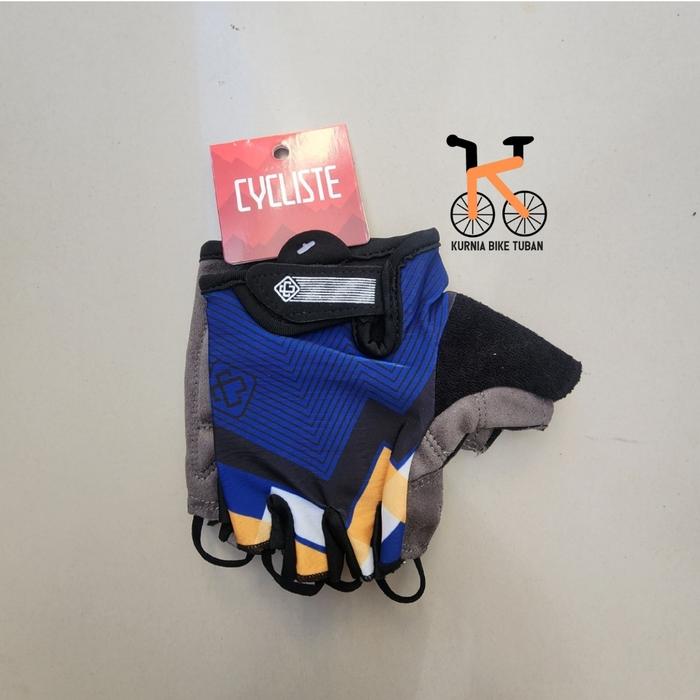 Gambar Sarung Tangan CYCLISTE Corner Triangle by POLYGON Gloves - Blue, L dari Kurnia Bike Tuban undefined Tokopedia