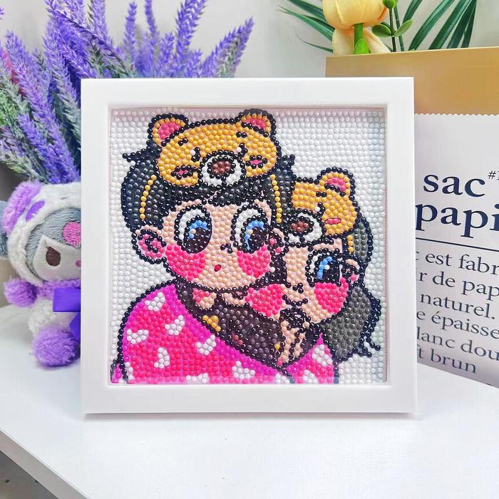 Gambar Mainan DIY Diamond Painting Set  3D Dengan Bingkai Kotak / Lukisan Diamond Untuk Anak Aneka Motif - Q397 dari Kidzcare Kota Tangerang Selatan Tokopedia