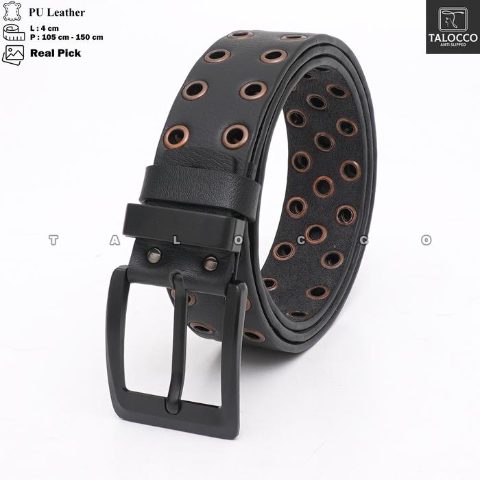 Gambar TALOCCO Ikat Pinggang Kulit Acsesoris Pria, Sabuk Spike Metal Lebar 4 cm Big Size - Hitam, 105 cm dari TALOCCO undefined Tokopedia