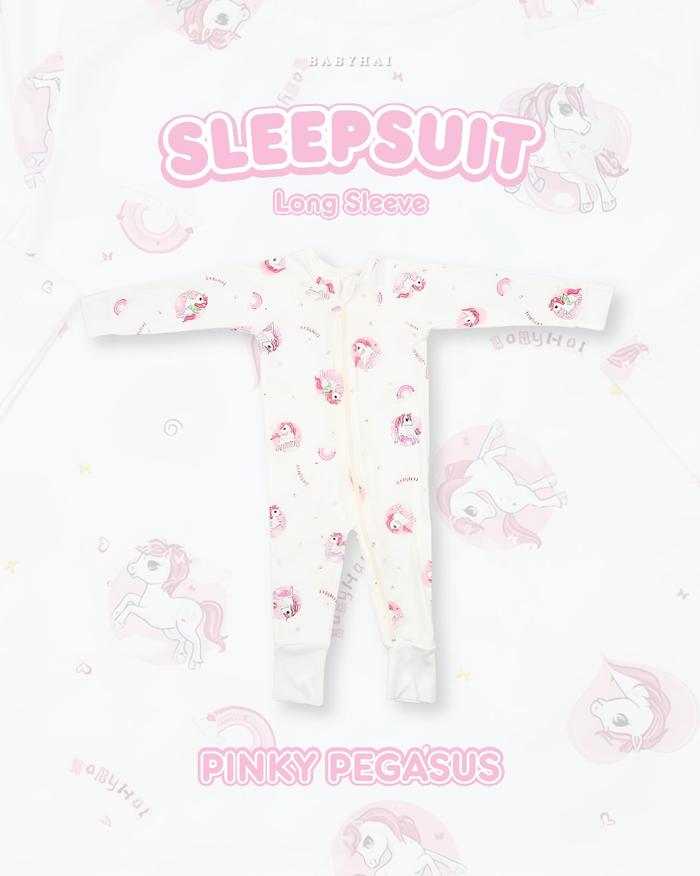 Gambar Baby Hai Tencel Long Sleeve Sleepsuit Jumper Panjang Pajamas Babyhai - Pinky Pegasus, 6-12M dari Ceria Canda Riang undefined Tokopedia