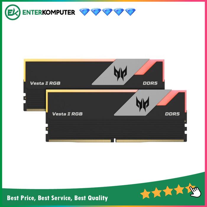 Gambar Acer Predator Vesta II RGB Black DDR5 PC52800 6600MHz 32GB (2x16GB) / RAM 32GB dari Enter Komputer Official undefined Tokopedia