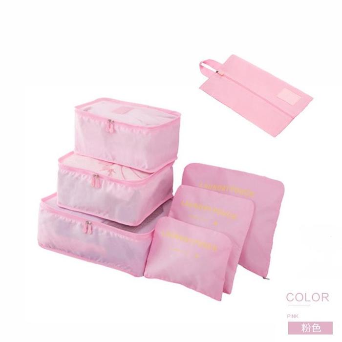 Gambar 7pcs Set Nikko Tas Travel Organizer Storage Bag Luggage Bag Tas Dalam Koper Ravel Luggage Organizer Packing Cubes Set Storage Bag Waterproof Laundry Bag Traveling Accessories - pinks dari aninaamiin undefined Tokopedia