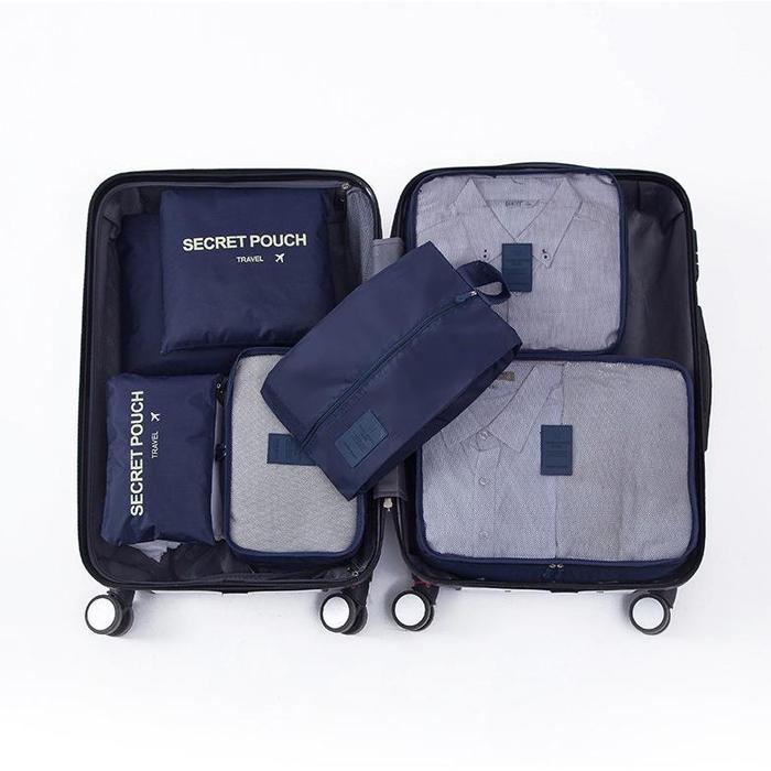 Gambar MIFASO Tas Travel Organizer Storage Bag Luggage Bag Tas Dalam Koper 7in1 Set 7Pcs SET Travel Luggage Organizer Packing Cubes Set Storage Bag Waterproof Laundry Bag Traveling Accessories - Dark Blue dari aninaamiin undefined Tokopedia