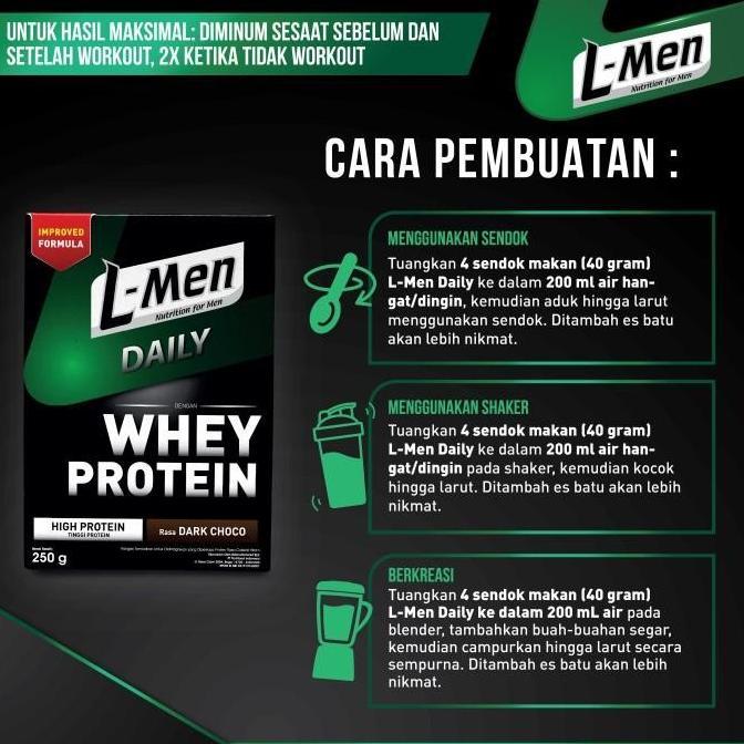 Gambar TERLARIS L-MEN HI PROTEIN WHEY DAILY DARK CHOCOLATE BEST SELLER AGUNG.J25 dari Agung Jaya2 undefined Tokopedia