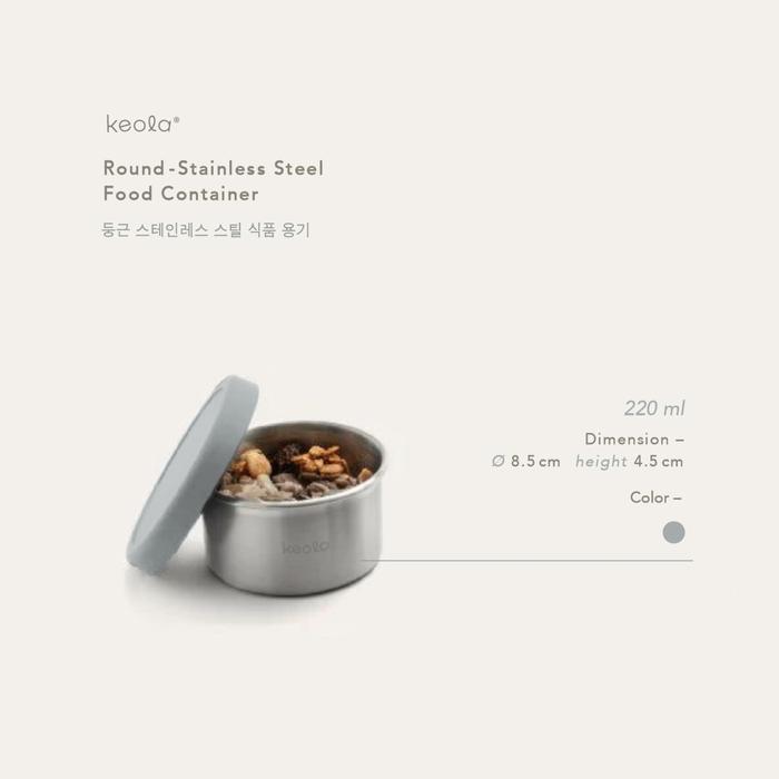 Gambar Keola-Round Set Lunch Box Stainless With Silicon Lid Anti Tumpah Premium / Kotak Makan Bulat untuk Anak dan Dewasa / Korean Lunch Box - ROUND 220ml dari KEOLA undefined Tokopedia