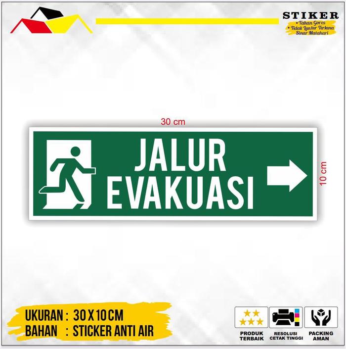 Jual Stiker Sign Jalur Evakuasi / Stiker Sign Jalur Evakuasi Akrilik ...