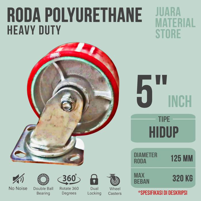 Jual Roda Trolly PU Heavy Duty 5 Inch - Hidup - Kab. Sidoarjo - Juara ...