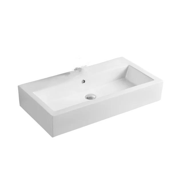 Gambar Wastafel Keramik Putih Persegi Panjang Wikea K146 / Wastafel Cuci Tangan 800x435mm - Wastafel Only dari Jihan Sanitary undefined Tokopedia