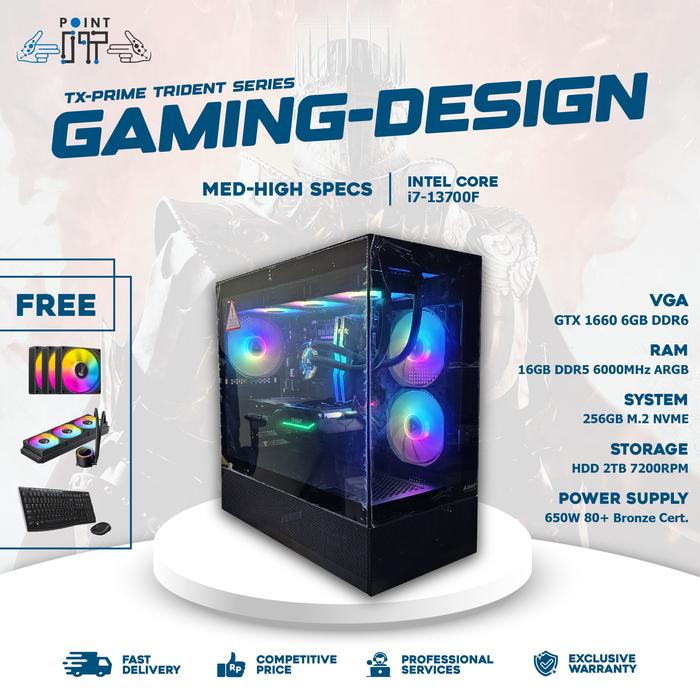 Gambar TX-PRIME TRIDENT PC i7-13700F / 16GB / M2 NVME 256GB / GTx 1660 6GB - 16GB + 256GB dari Point IT Computer undefined Tokopedia