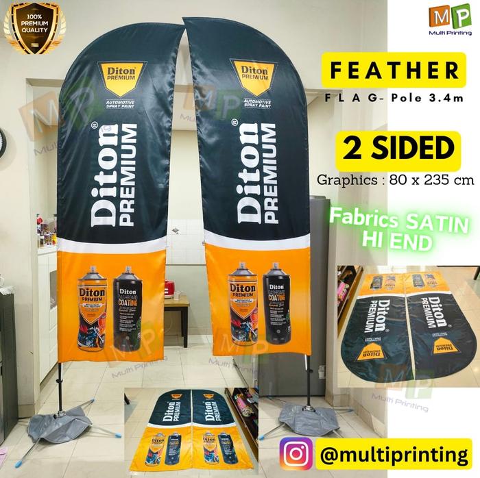 Gambar Feather Flag Banner 3.4m-Flag Banner-Flying Banner-Beach Flag Banner - 2 sisi, Alat + Poster dari Multi Printing Group undefined Tokopedia