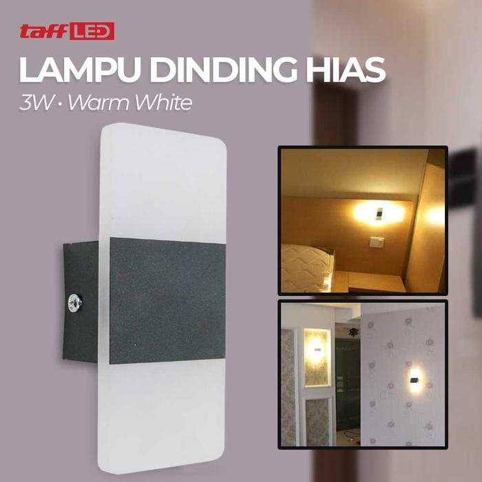 Gambar Lampu Hias Tempel Tembok Dinding Kamar Modern Minimalis LED 3 Watt - 14 x 6 dari Home Solution Official undefined Tokopedia