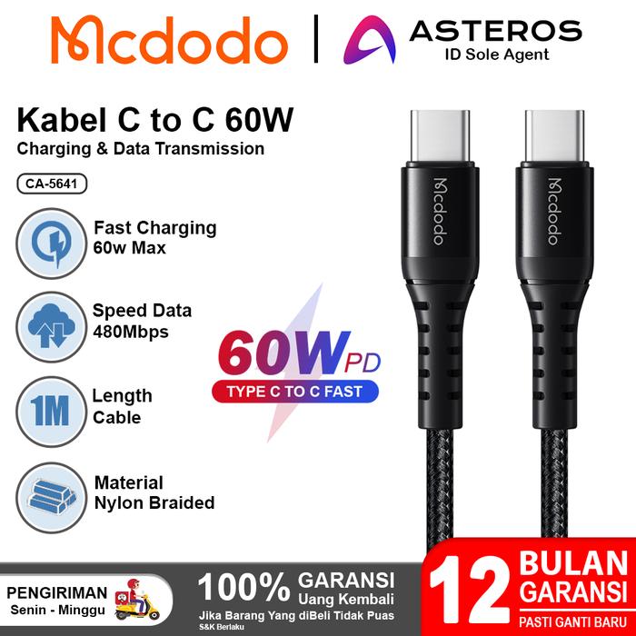 Gambar MCDODO Kabel Data Type C to Type C Fast Charging 60w -100w CA-5640 - CA-5641 1M dari Mcdodo Official Indonesia undefined Tokopedia