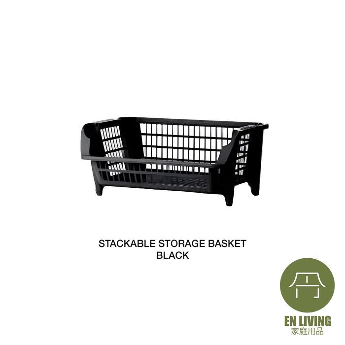 Gambar EN LIVING Stackable Storage Basket BLACK / Keranjang Basket Serbaguna - STORAGE BASKET dari EN LIVING undefined Tokopedia