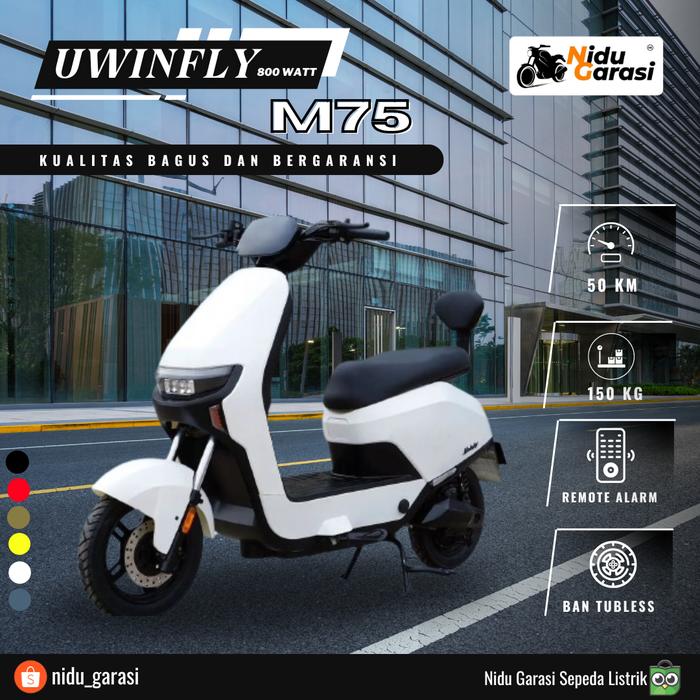 Gambar SEPEDA LISTRIK UWINFLY M75 - Putih dari Nidu Garasi Sepeda Listrik undefined Tokopedia