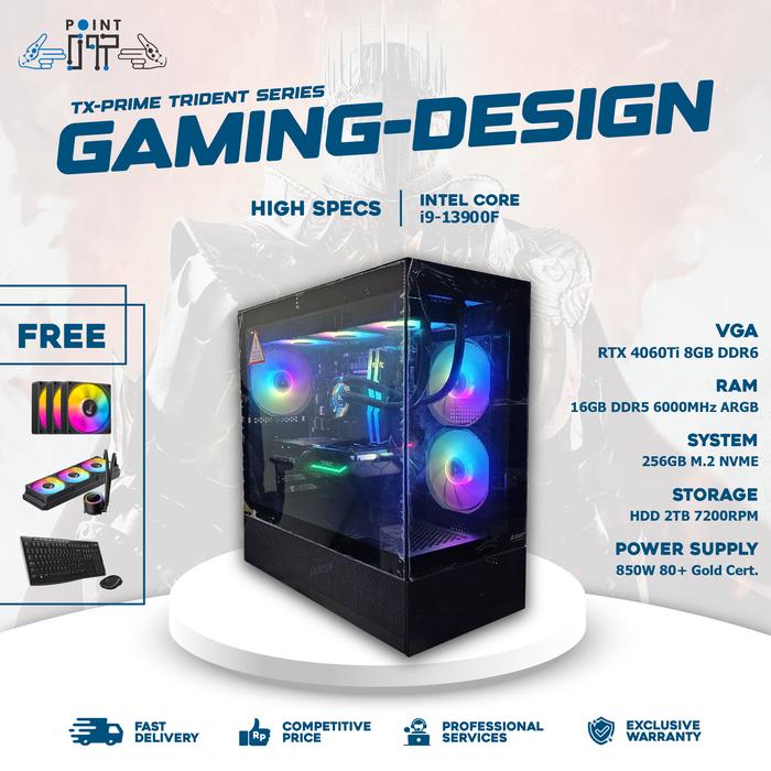 Gambar TX-PRIME TRIDENT PC i9-13900F / 16GB / M2 NVME 256GB / RTx 4060Ti 8GB - 16GB + 256GB dari Point IT Computer undefined Tokopedia