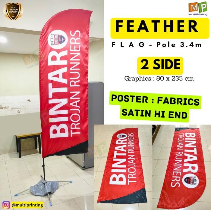 Gambar FLAG BANNER-FLAG BANNER FEATHER-FLYING BANNER FEATHER-BEACH FLAG-FLAG - Poster 2 Sisi dari Multi Printing Group undefined Tokopedia