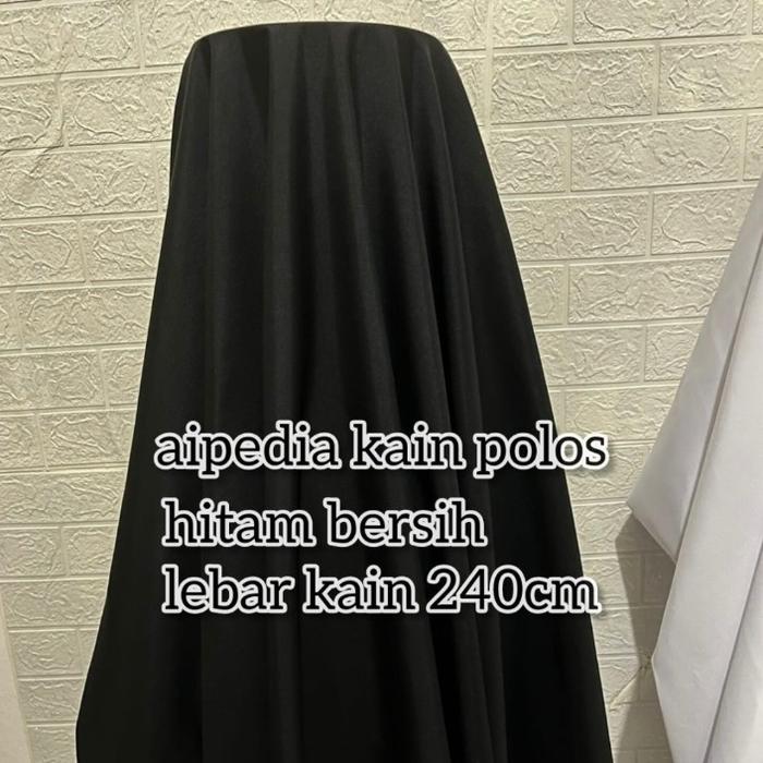 Gambar KAIN POLOS HITAM METERAN LEBAR KAIN 240CM KAIN BACKGROUND MIKROSILK 5C - Hitam, 3m x 2.4m dari ANIPEDIA undefined Tokopedia