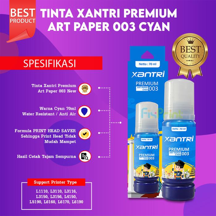 Gambar Tinta Art Paper 003 001 Printer Epson L1110 L3100 L3110 L3116 L3150 - Cyan dari FixPrint Indonesia undefined Tokopedia