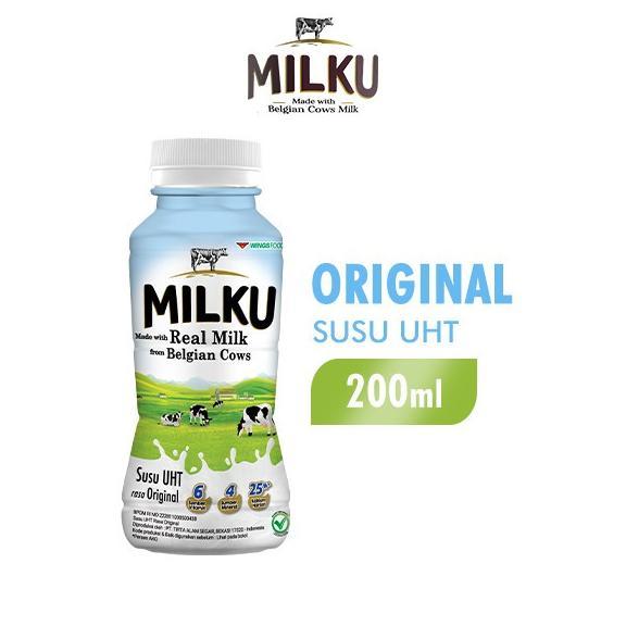 Gambar READY!! MILKU Susu UHT Belgian Cows Milk Botol 200 ml Ori - Original dari Malki_Sh0p undefined Tokopedia