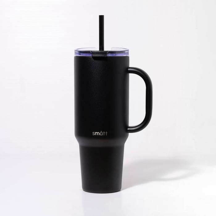 Gambar Smatt Double Insulation Straw Jug - Tumbler 1.2L Stainless Termos Botol Minum 1200ML - Matte Black dari Smattofficial undefined Tokopedia