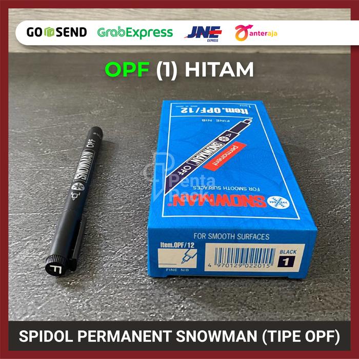 Gambar [OPF] Spidol Permanent Snowman Tipe OPF / Permanen Drawing Pen Marker - Hitam dari Penta Pack undefined Tokopedia