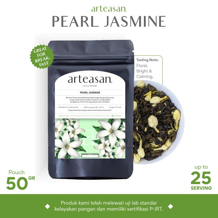 Gambar Pearl Jasmine - Tea Blend / Teh Hijau Melati / Loose Leaf Tea - Daun Teh Utuh - 50gr dari Arteasan Tea undefined Tokopedia