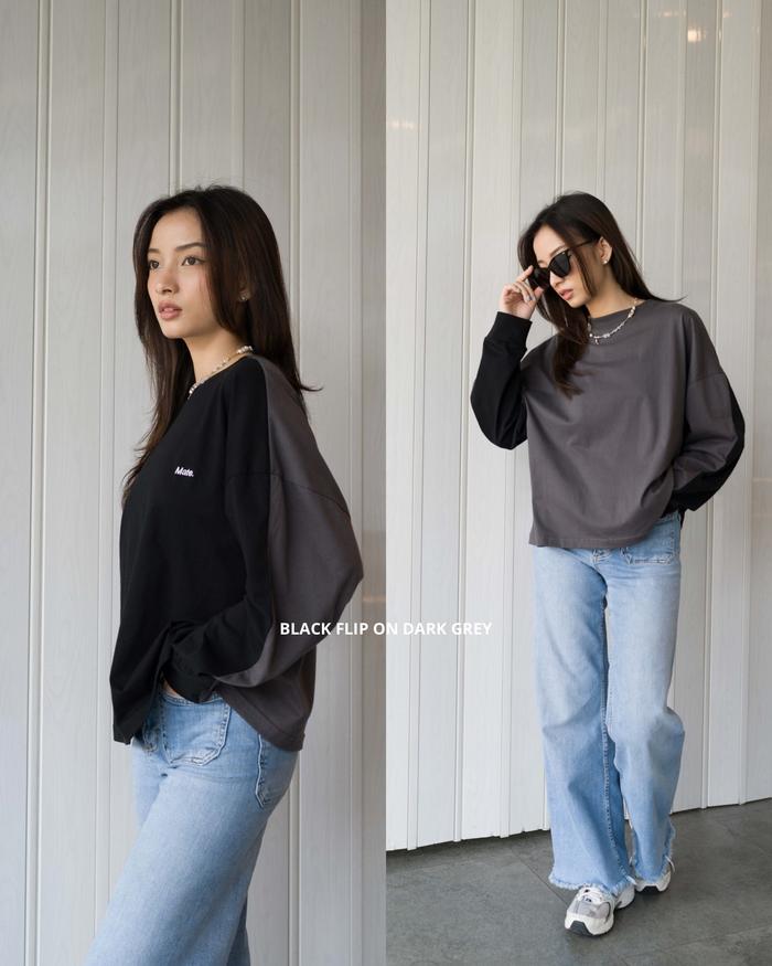 Gambar MATE.LTD - MATE TWOTONE KAOS BASIC FLIP - BLACK dari mateltd undefined Tokopedia