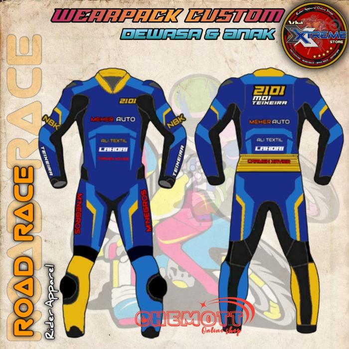 Gambar WEARPACK CUSTOM HIGH QUALITY BALAP ROAD RACE MOTOGP FREE DESIGN - 01, L dari Azkastore_22 undefined Tokopedia
