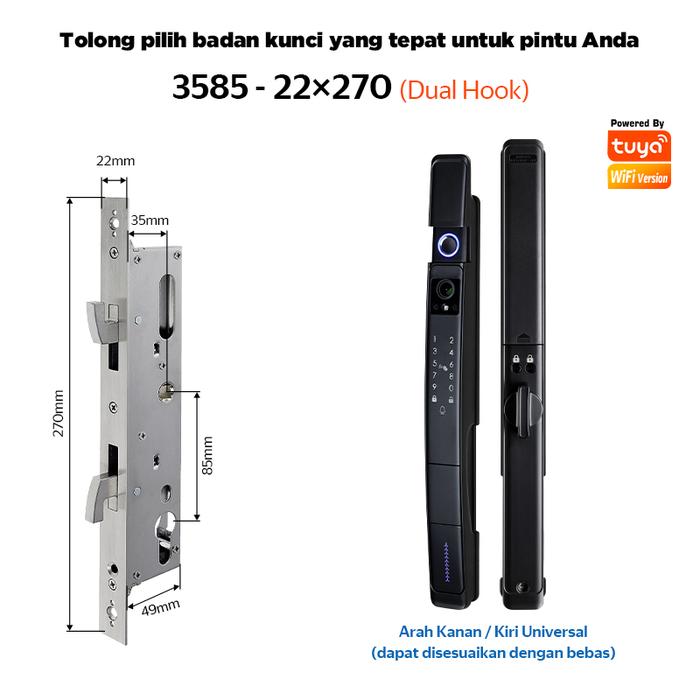 Gambar 6 In 1 Tuya Smart Door Lock with Security Camera Facial unlocking Kunci Pintu Geser Automatic Kunci Pintu Hidden Fingerprint Design Kunci Pintu Rumah with Intercom Function - 3585 Sliding dari GUVENLIKLOCKINDO undefined Tokopedia