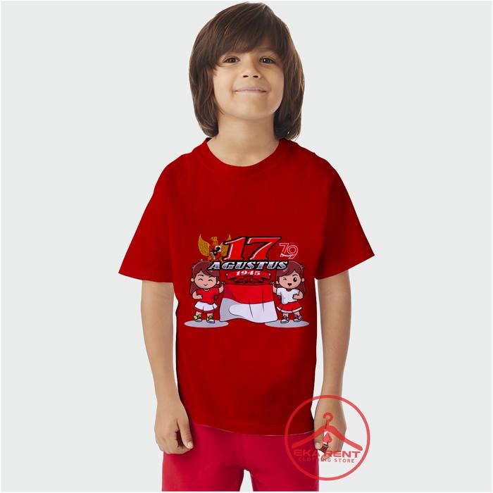 Gambar GRATIS NAMA Baju Anak Premium Kemerdekaan Agustus Gambar Kartun Cewek Cowok Lengan Pendek - Merah 1, S dari Eka Rent undefined Tokopedia