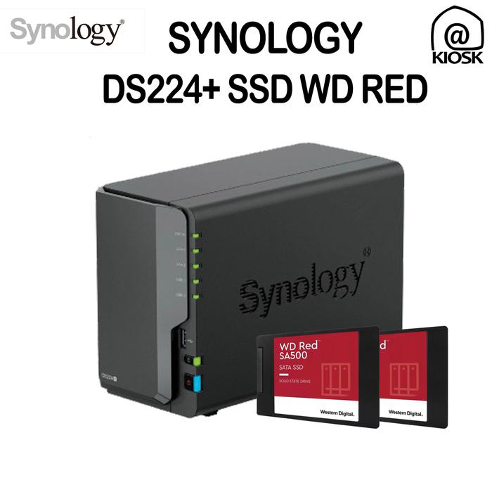 Gambar Synology DS224+ / Diskstation 2 Bay NAS Server / Paket WD Red - 2x 500GBSDD RED dari @kiosk undefined Tokopedia