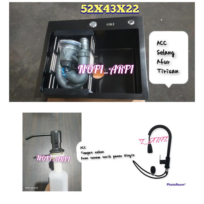 Gambar Murah bak cuci piring stainless uk 52 x 43/kitchen sink / WASTAFEL - okibc3 dari nofiarfi undefined Tokopedia