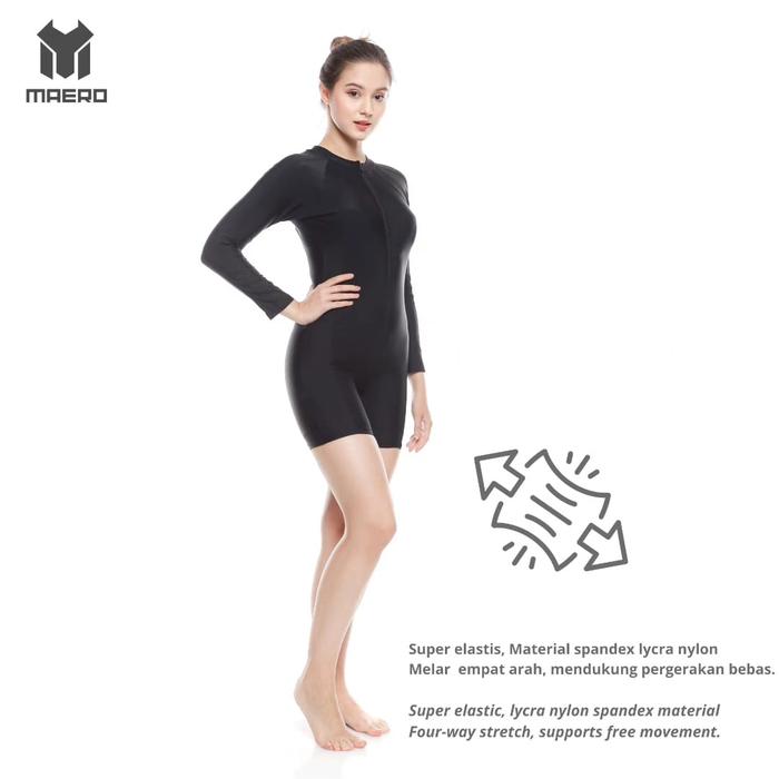 Gambar BEST SELLER BAJU RENANG WANITA KOREAN STYLE  BAJU RENANG WANITA CUB BH TERBARU BY MAERO Sport - PANJANG-HITAM, 5L dari central sport indonesia undefined Tokopedia