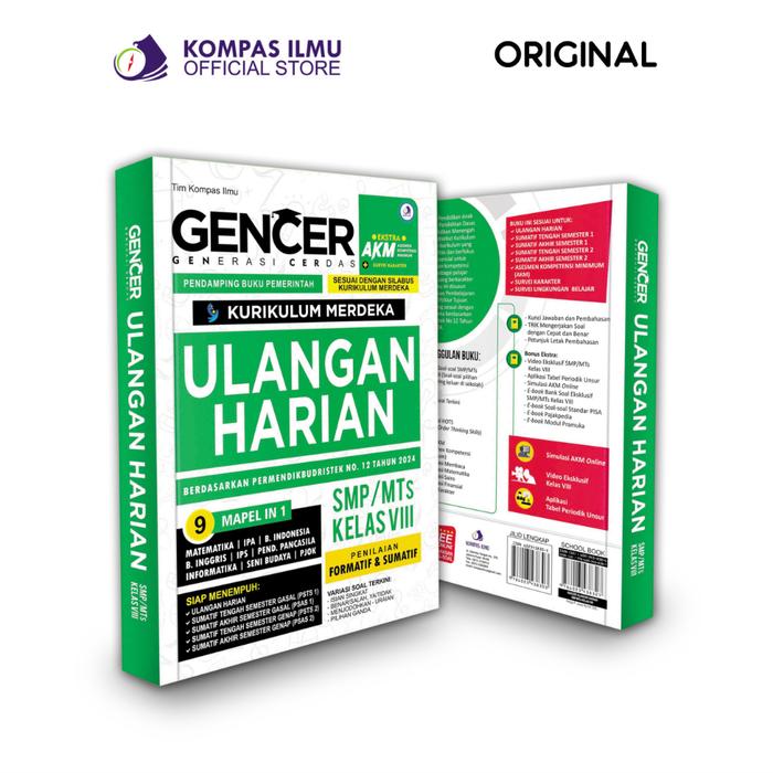 Gambar Buku Kurikulum Merdeka SMP - Gencer Ulangan Harian SMP/MTs Kelas 8 dari KOMPAS ILMU undefined Tokopedia