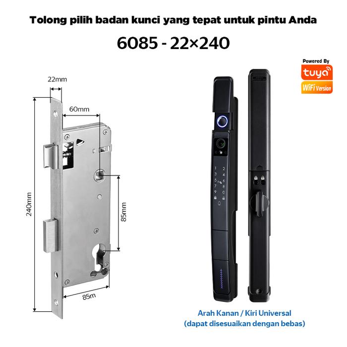 Gambar 6 In 1 Tuya Smart Door Lock with Security Camera Facial unlocking Kunci Pintu Geser Automatic Kunci Pintu Hidden Fingerprint Design Kunci Pintu Rumah with Intercom Function - 6085-240 dari GUVENLIKLOCKINDO undefined Tokopedia
