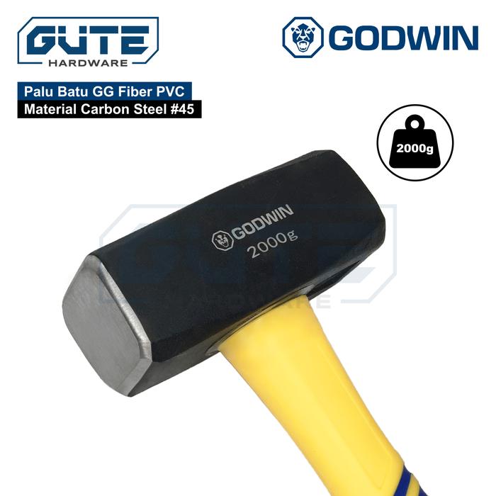 Gambar GUTE Palu Batu Bodem Beton Tembok Grade Premium GODWIN Stone Hammer - GWN 2 KG dari Gute Hardware undefined Tokopedia