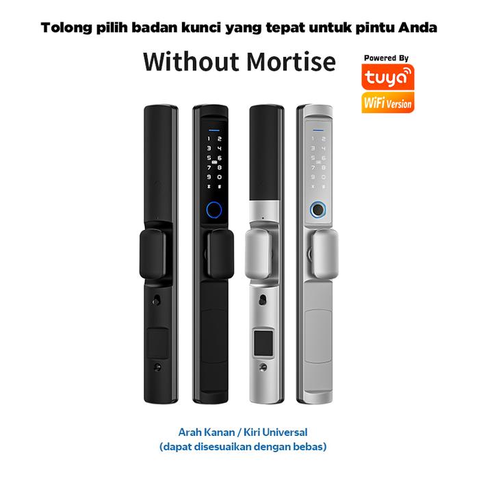 Gambar Tuya Smart Door Lock 5 In 1 Kunci Pintu Rumah Kunci Pintu Digital IP66 Waterproof Kunci Pintu Sliding with Short Handle Smart Lock Pintu - Without Mortise, Perak dari GUVENLIKLOCKINDO undefined Tokopedia