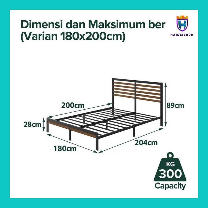 Gambar (HAIDE) DIPAN TEMPAT TIDUR ZINUS KAI RANJANG BESI INDUSTRIAL DIY BED IN A BOX - 180 x 200 dari Haideier09 undefined Tokopedia