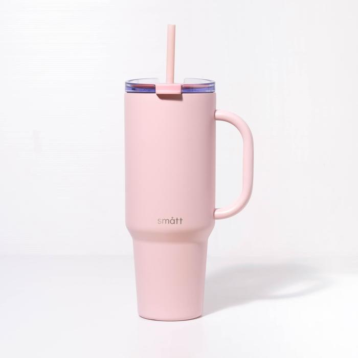 Gambar Smatt Double Insulation Straw Jug - Tumbler 1.2L Stainless Termos Botol Minum 1200ML - Candy Pink dari Smattofficial undefined Tokopedia