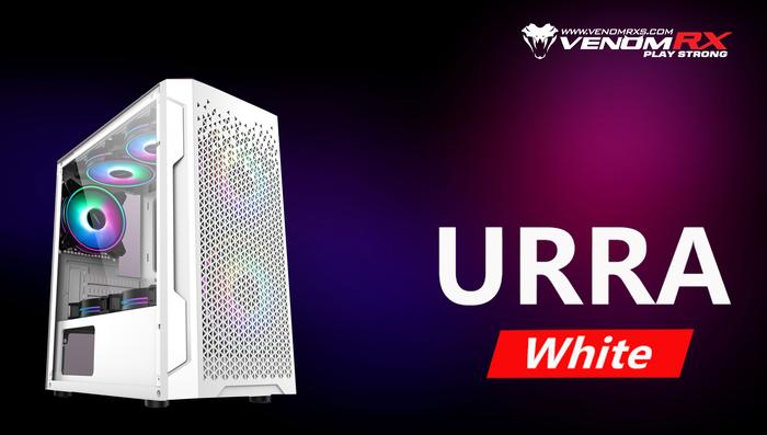 Gambar VENOMRX MATX CASE URRA WHITE Temper Glass 2x12CM ARGB Fan - Gatotkaca Electronics dari Gatotkaca Electronics undefined Tokopedia