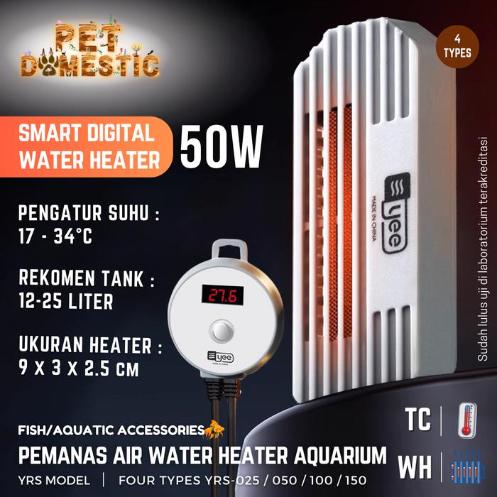 Gambar Smart Digital Heater Aquarium Water Hiter Pemanas Penghangat Pengatur Suhu Air Mini Akuarium Ikan - 50w dari Pet Domestic undefined Tokopedia