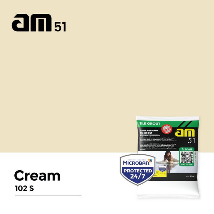 Gambar AM 51 - Pengisi Nat Anti Jamur kemasan 1kg Grout Nat Keramik Granite - 102S Cream dari DuniaBangunan BSD undefined Tokopedia