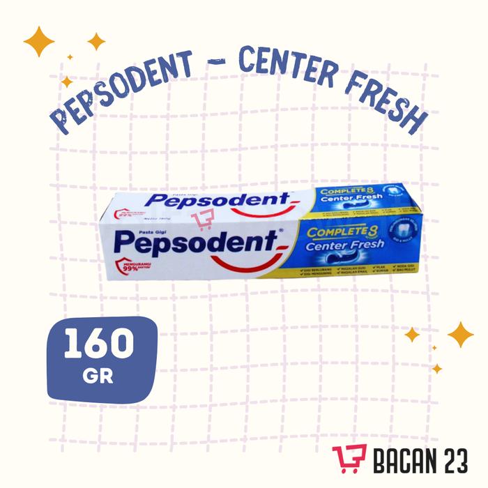 Gambar Pepsodent Complete 8 150 - 160 gr (Center Fresh - Multi Protection) Pasta Gigi - Center Fresh dari Toko Bacan 23 undefined 3 Tokopedia